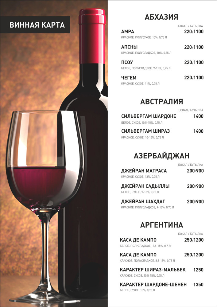 Печать карты вин
